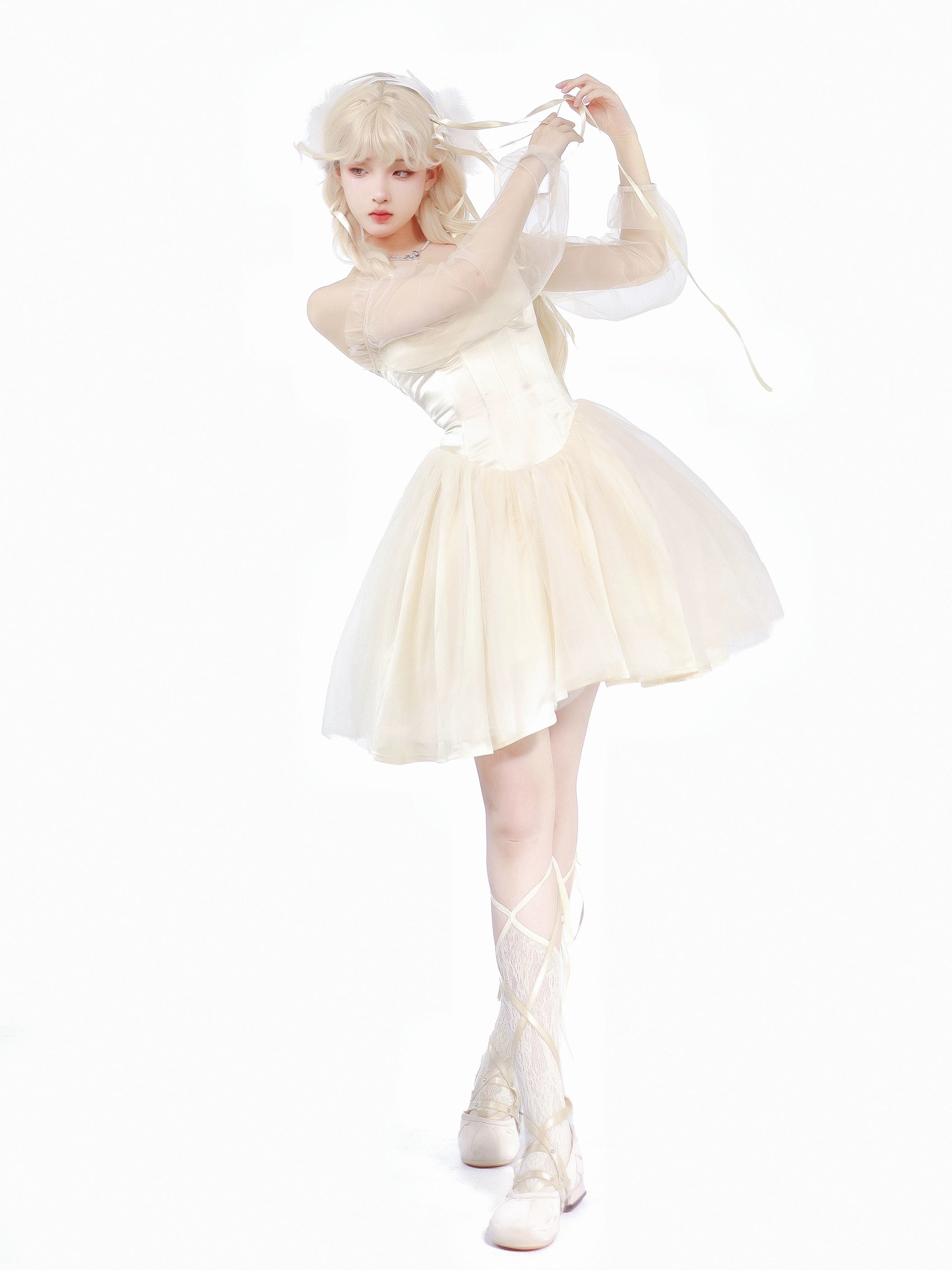 Get trendy with Ballerina Silver Angel Corset Dress - available at Peiliee Shop. Grab yours for $59.90 today!