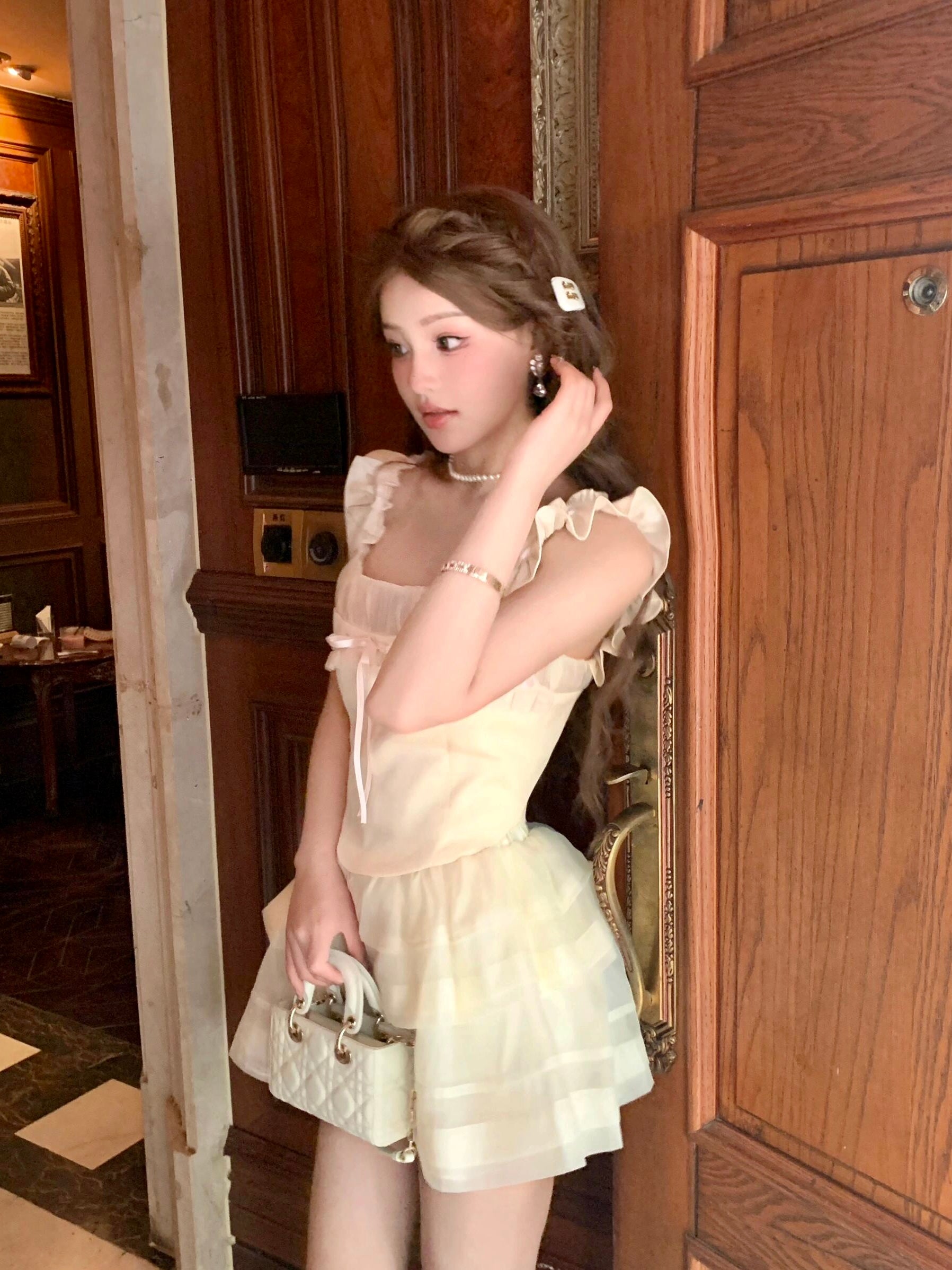 Get trendy with Moon dreamers soft girl princess crop top and mini skirt set - Clothing available at Peiliee Shop. Grab yours for $26.80 today!