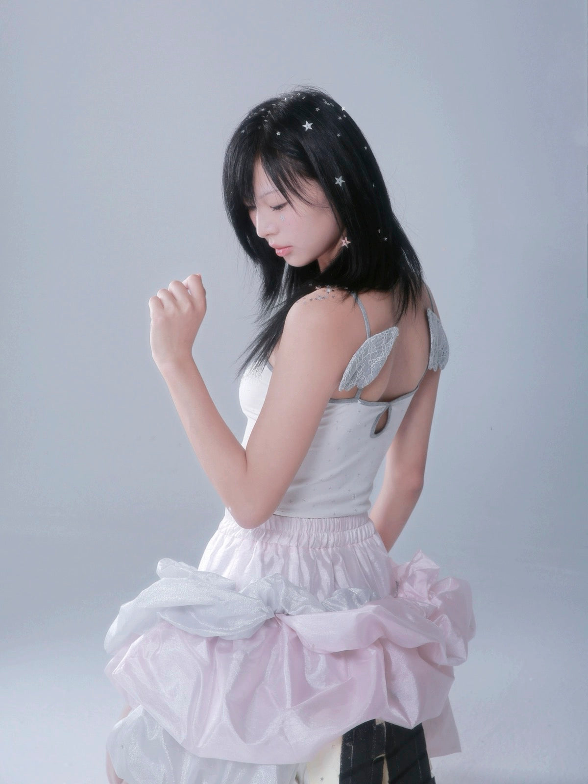 Get trendy with Starry Twinkle Wings Crop Top Linne Tank - Crop Top available at Peiliee Shop. Grab yours for $32 today!