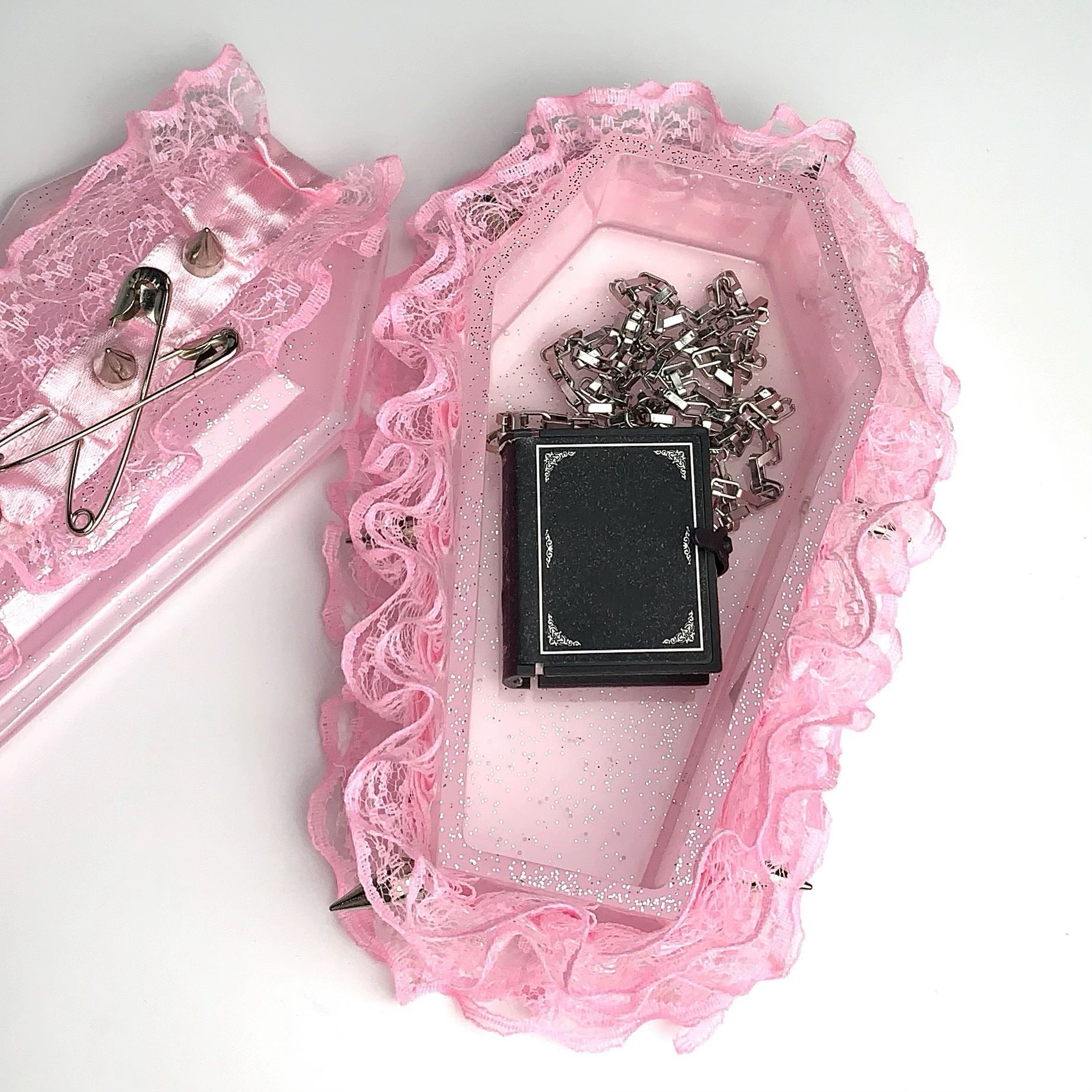 Get trendy with Pink Gothic Grunge Girl Cross Handmade Jewllery Box Pink Version - available at Peiliee Shop. Grab yours for $19.90 today!