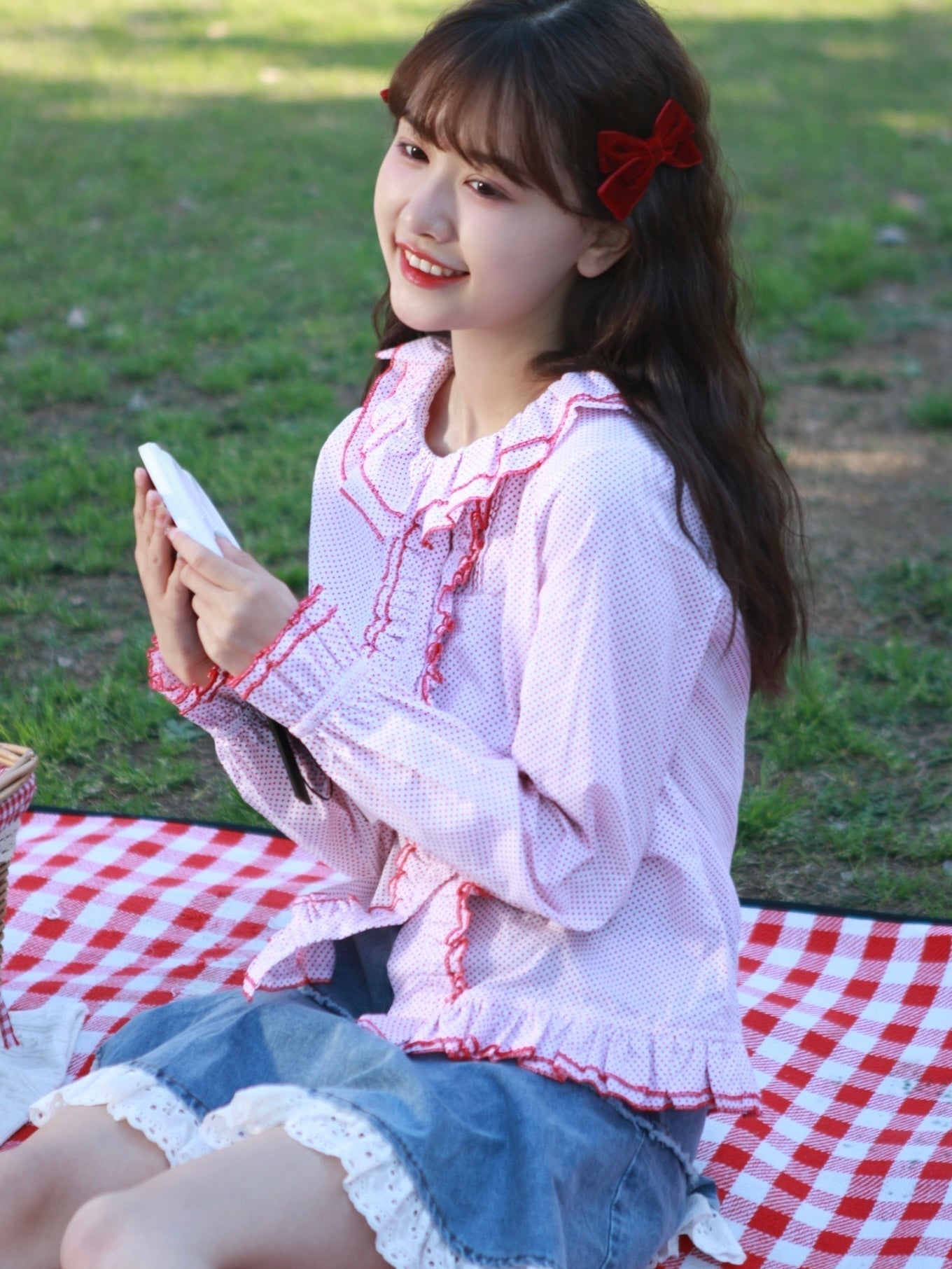 Get trendy with Doll Polka Dot Christmas Sweet Shirt - available at Peiliee Shop. Grab yours for $22 today!