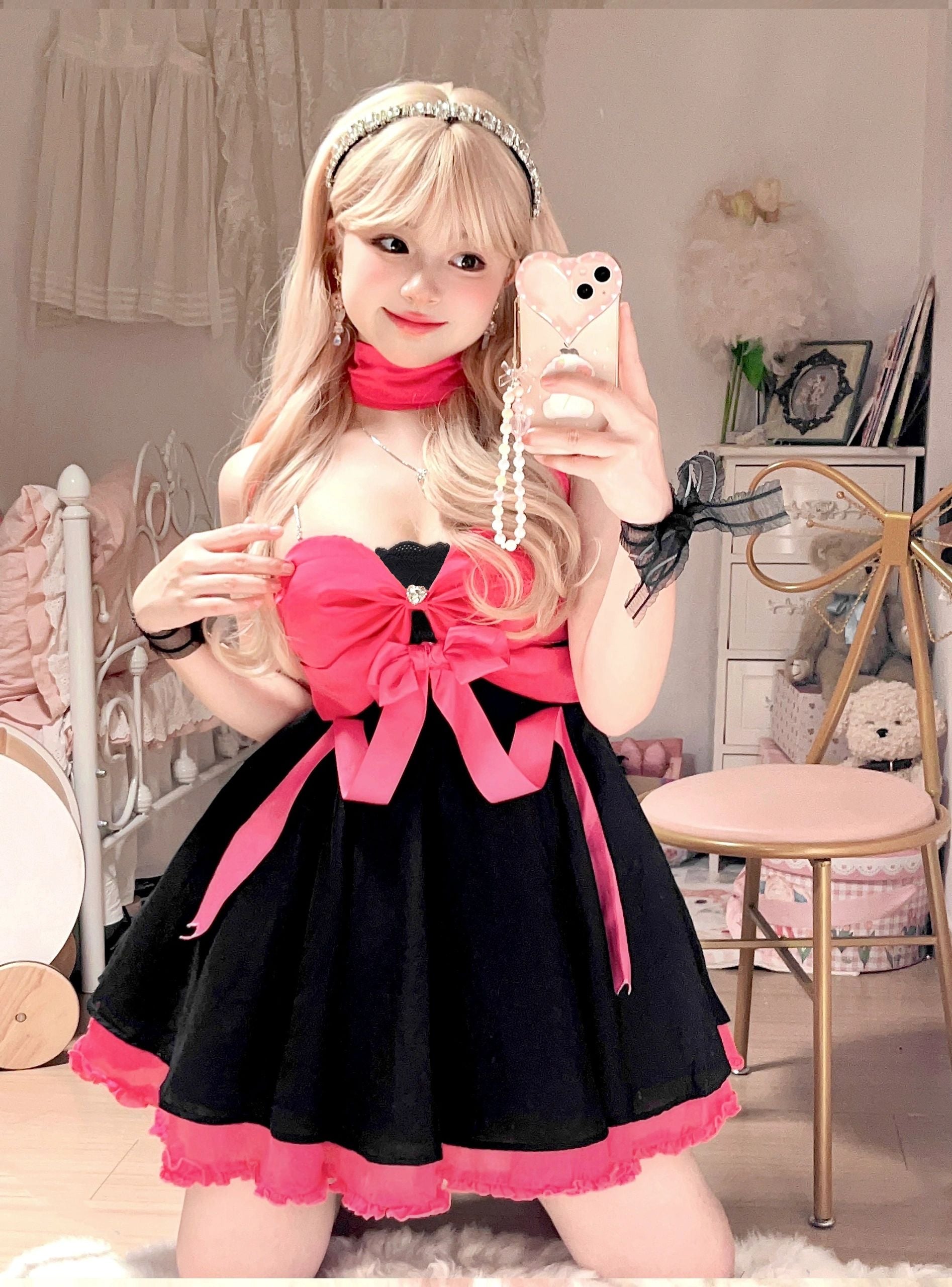 Get trendy with Moonlight Goddess Ribbon Mini Dress - available at Peiliee Shop. Grab yours for $45 today!