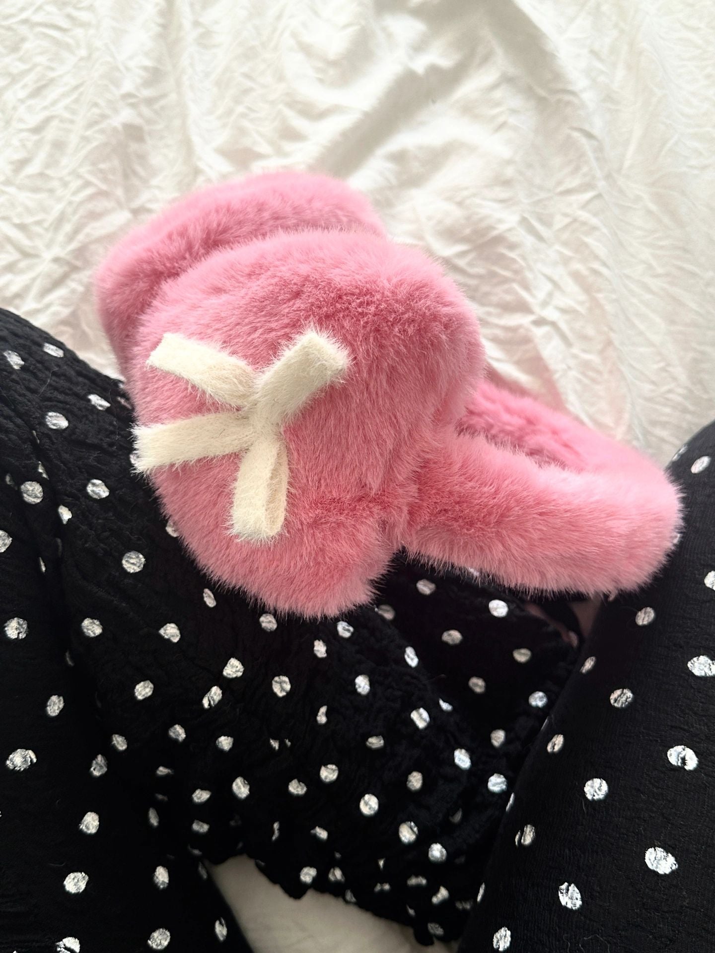 Get trendy with Dolly heart faux fur ribbon ear muffs ear warmer - available at Peiliee Shop. Grab yours for $13.80 today!
