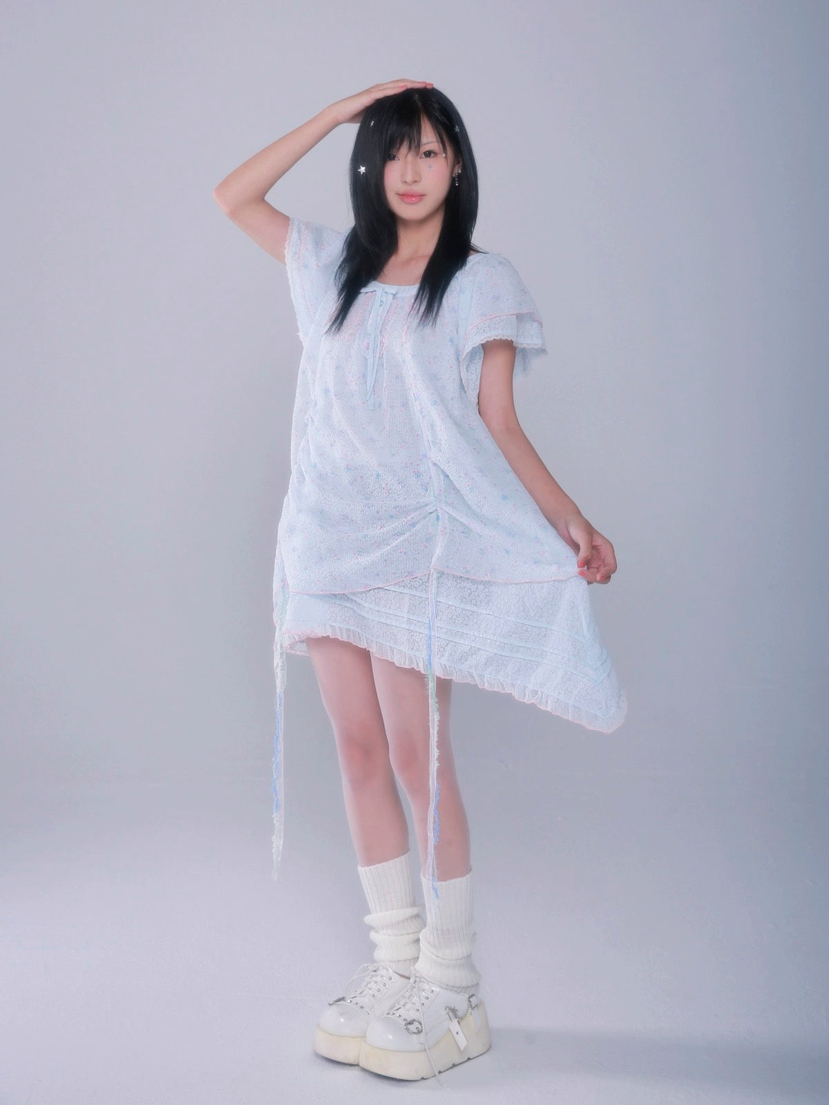 Get trendy with Mermaid Lagoon Mini Floral Dress - Dress available at Peiliee Shop. Grab yours for $58 today!