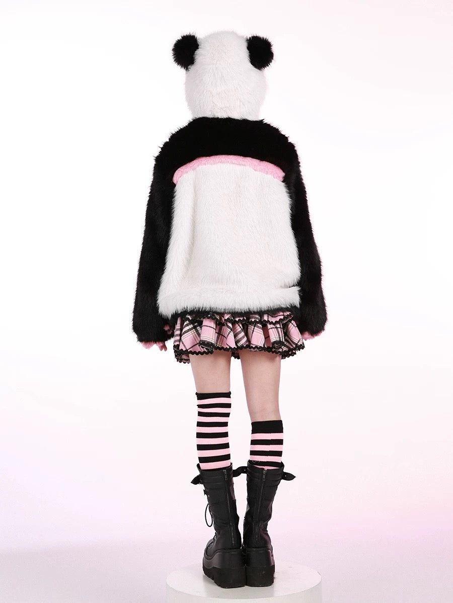 Get trendy with Evil Tooth Kawaii Panda Look Faux Fur Hoodie Coat Christmas - available at Peiliee Shop. Grab yours for $78 today!