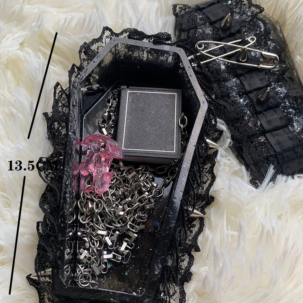Get trendy with Black Gothic Grunge Girl Cross Handmade Jewllery Box - available at Peiliee Shop. Grab yours for $19.90 today!