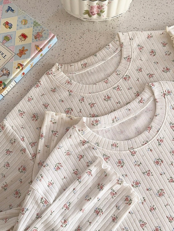 Get trendy with Floral Puff Cream Cake Cotton Shirt - Sweater available at Peiliee Shop. Grab yours for $16 today!