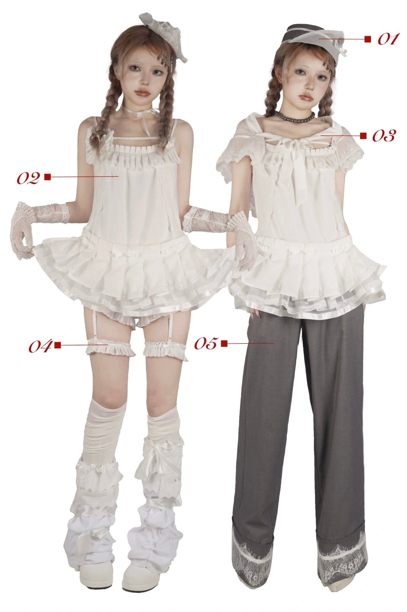 Get trendy with NoLolita 24SS Grey Angel Dress Cardigan Set - available at Peiliee Shop. Grab yours for $12 today!