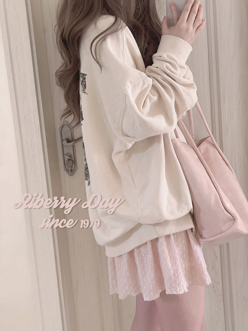 Get trendy with Sakura Aroma Heart Mini Skirt - Sweater available at Peiliee Shop. Grab yours for $18 today!