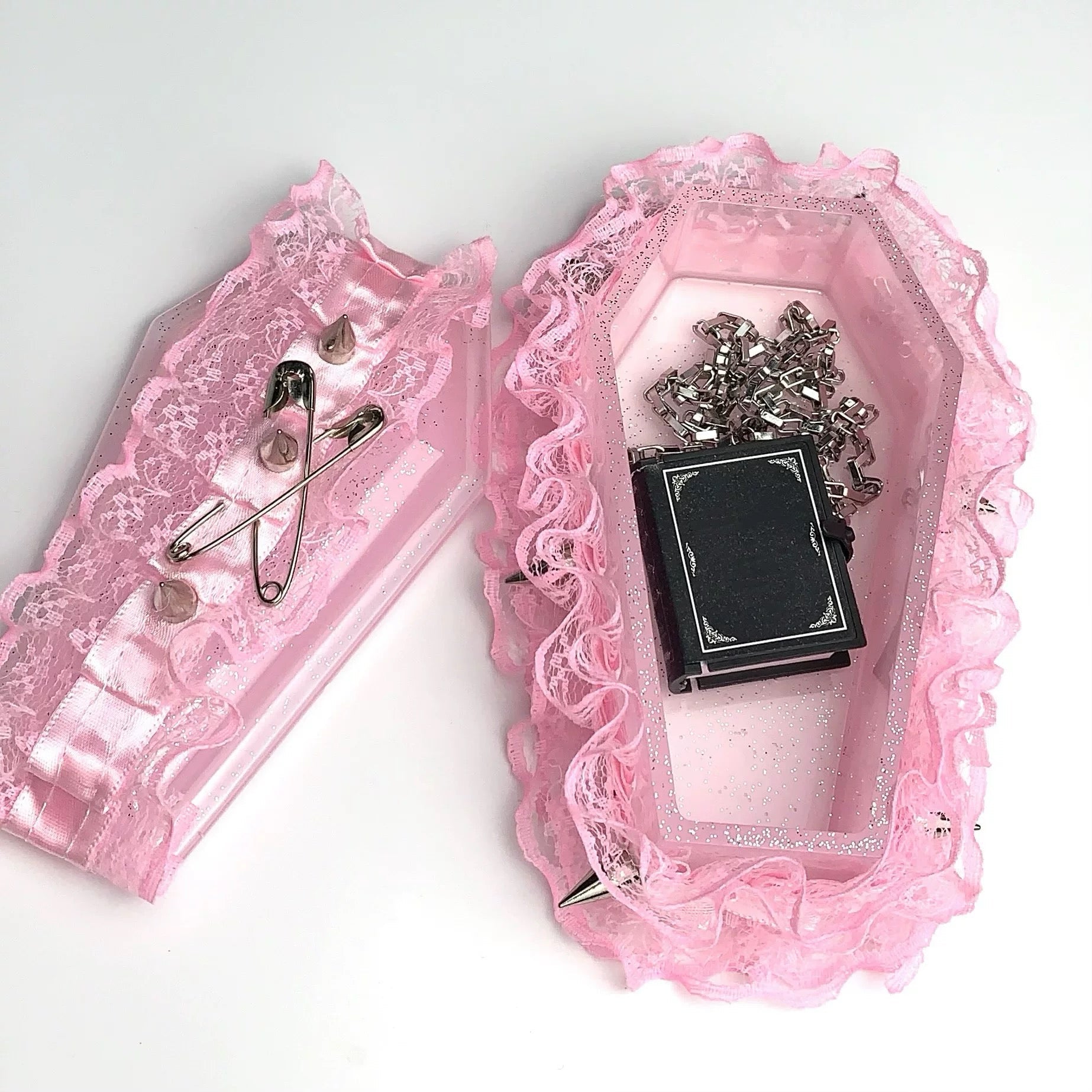 Get trendy with Pink Gothic Grunge Girl Cross Handmade Jewllery Box Pink Version - available at Peiliee Shop. Grab yours for $19.90 today!