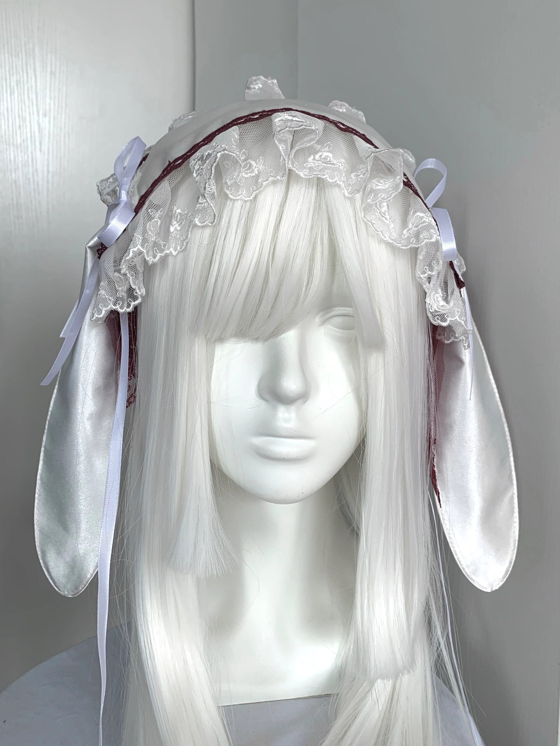 Get trendy with Wine Version Handmade Bunny Hat Headband - available at Peiliee Shop. Grab yours for $21.90 today!