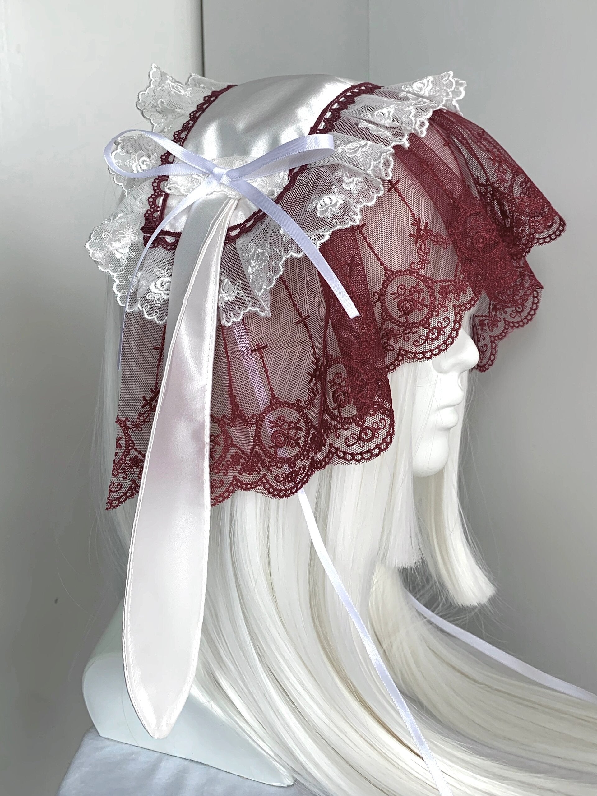 Get trendy with Wine Version Handmade Bunny Hat Headband - available at Peiliee Shop. Grab yours for $21.90 today!