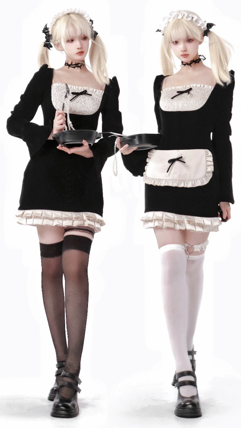 Get trendy with Court Style Maid Sexy Dress( Detachable Apron) - available at Peiliee Shop. Grab yours for $62 today!