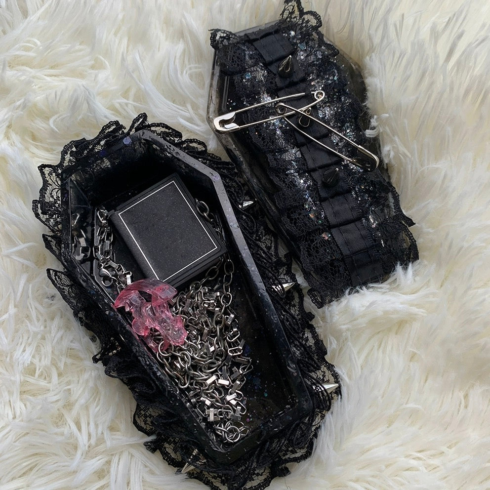 Get trendy with Black Gothic Grunge Girl Cross Handmade Jewllery Box - available at Peiliee Shop. Grab yours for $19.90 today!