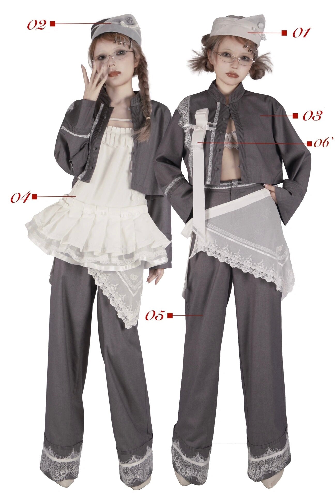 Get trendy with NoLolita 24SS Grey Angel Dress Cardigan Set - available at Peiliee Shop. Grab yours for $12 today!