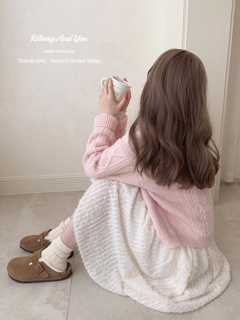 Get trendy with Angelic Sakura pink soft knitting sweater cardigan - Sweater available at Peiliee Shop. Grab yours for $25.50 today!