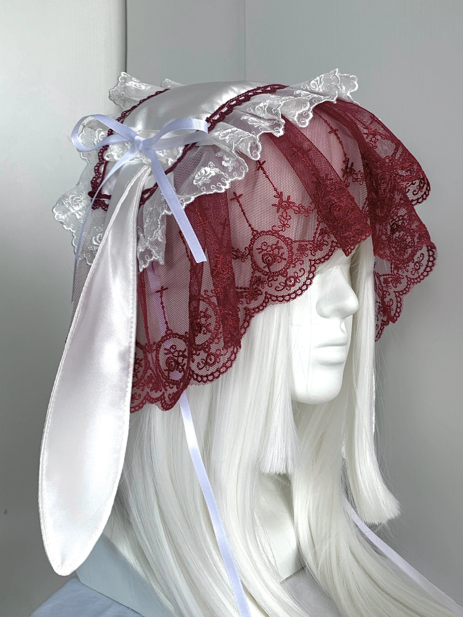 Get trendy with Wine Version Handmade Bunny Hat Headband - available at Peiliee Shop. Grab yours for $21.90 today!