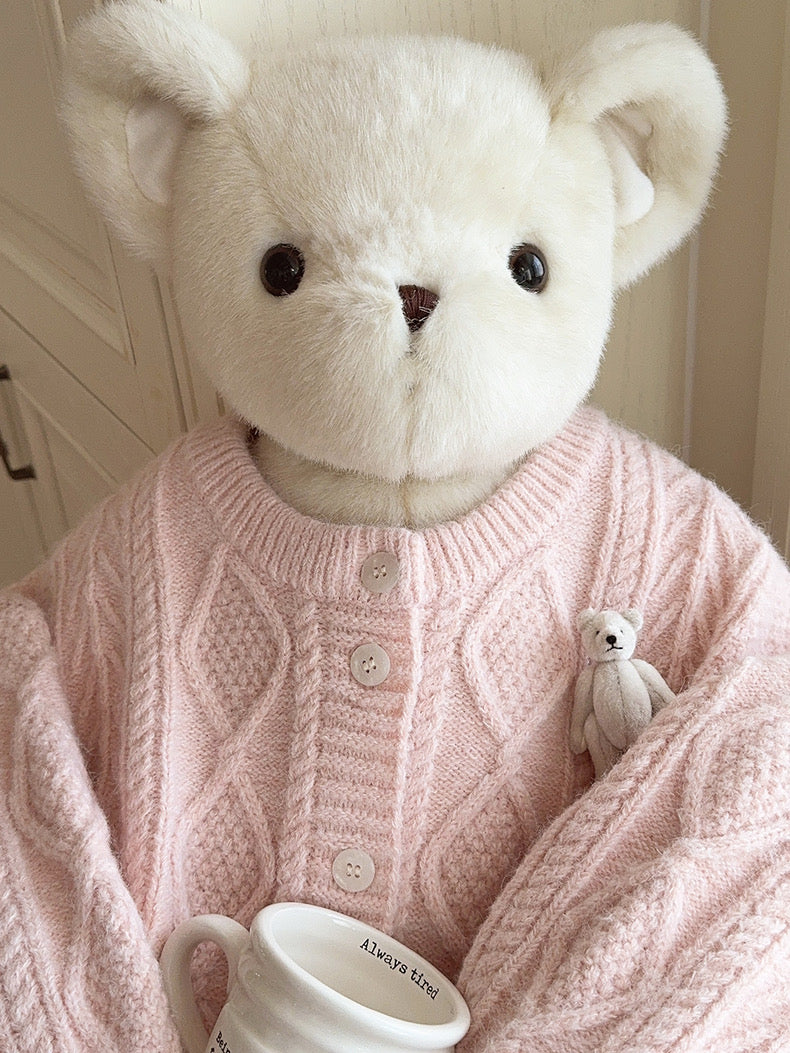 Get trendy with Angelic Sakura pink soft knitting sweater cardigan - Sweater available at Peiliee Shop. Grab yours for $25.50 today!