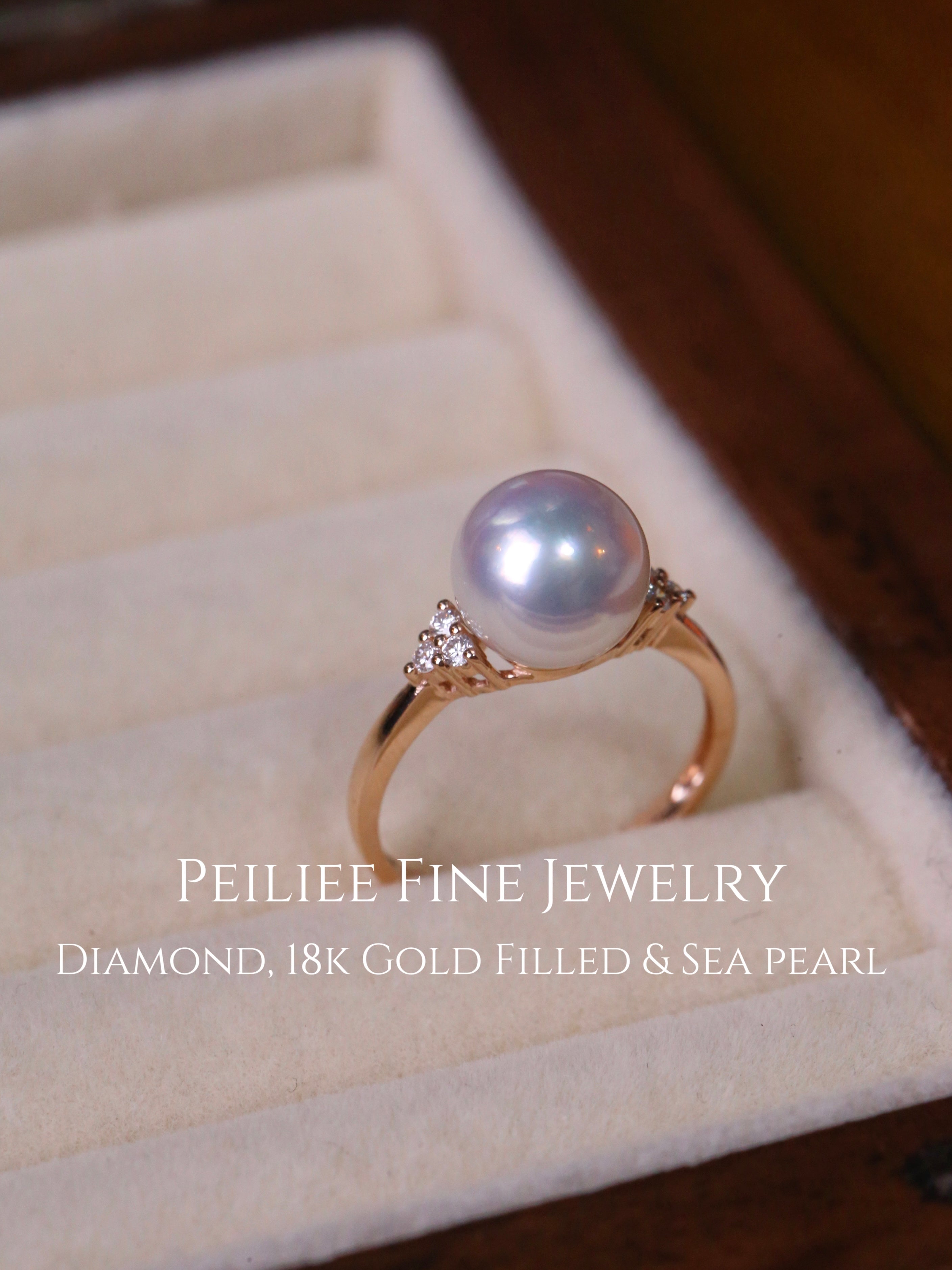 Get trendy with Diamonds Wave Of Elegance Akoya Sea Pearl 18k Gold Filled Ring - available at Peiliee Shop. Grab yours for $560 today!