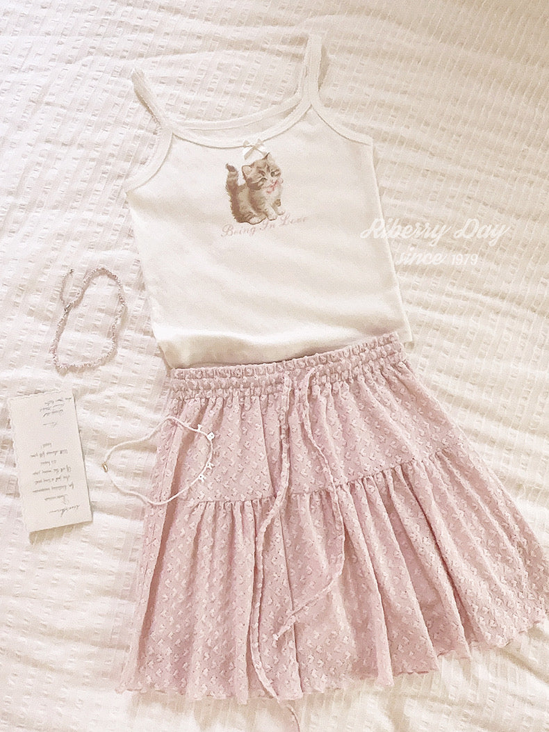 Get trendy with Sakura Aroma Heart Mini Skirt - available at Peiliee Shop. Grab yours for $18 today!