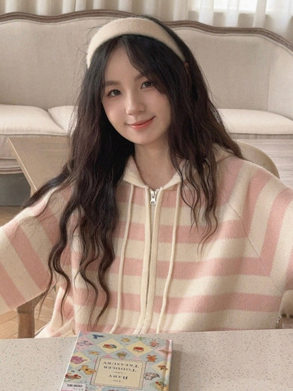 Get trendy with Pastel Cloud Knitting Hoodie Cardigan - Sweater available at Peiliee Shop. Grab yours for $39.90 today!