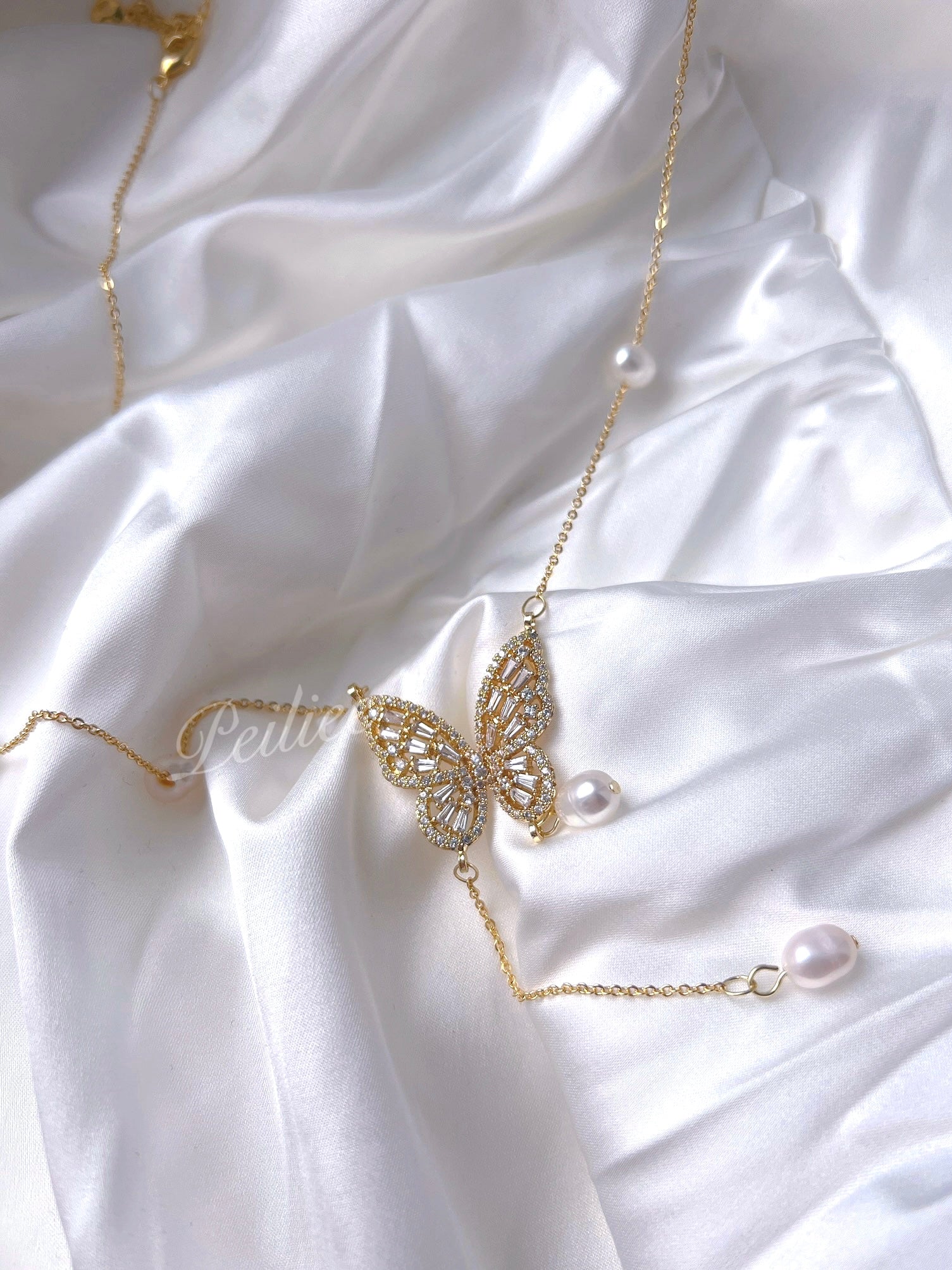 Get trendy with Butterfly dreams lucky charm freshwater pearl necklace - available at Peiliee Shop. Grab yours for $19.90 today!