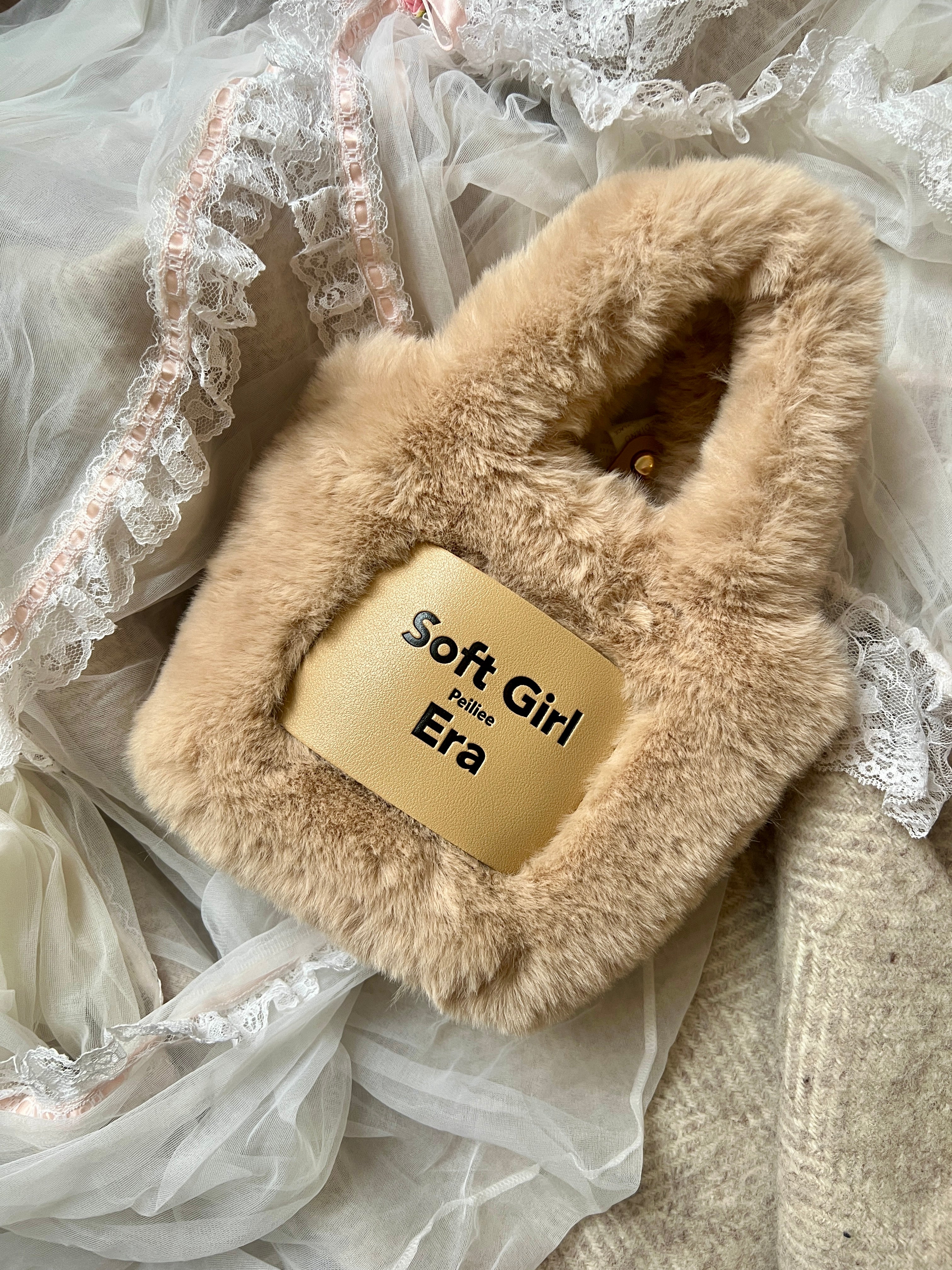 Get trendy with Soft Girl Era Faux Fur Mini Hand Bag - available at Peiliee Shop. Grab yours for $15 today!
