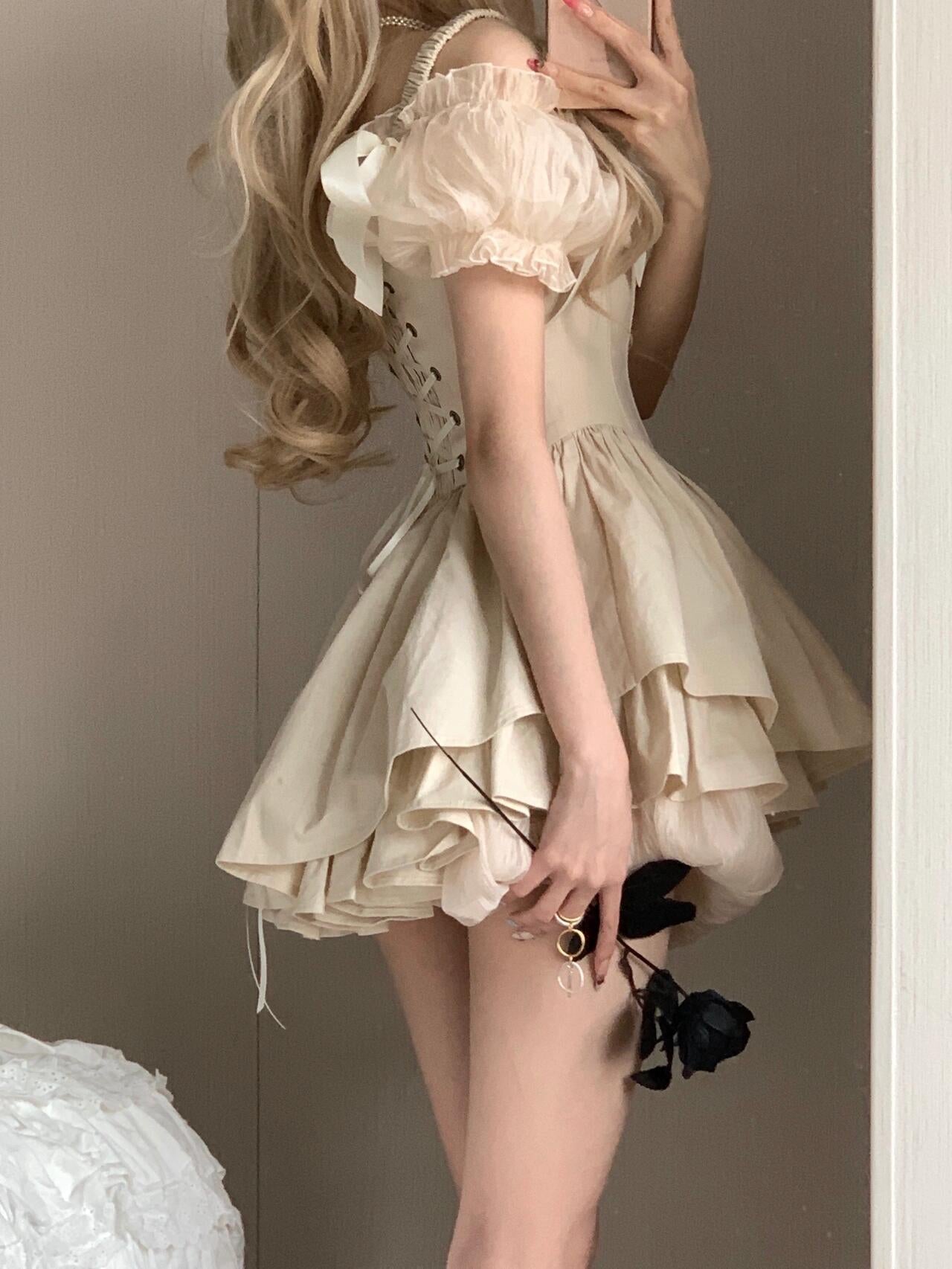 Get trendy with Nololita Hallucination Rose Dress Set - Dress available at Peiliee Shop. Grab yours for $79.90 today!
