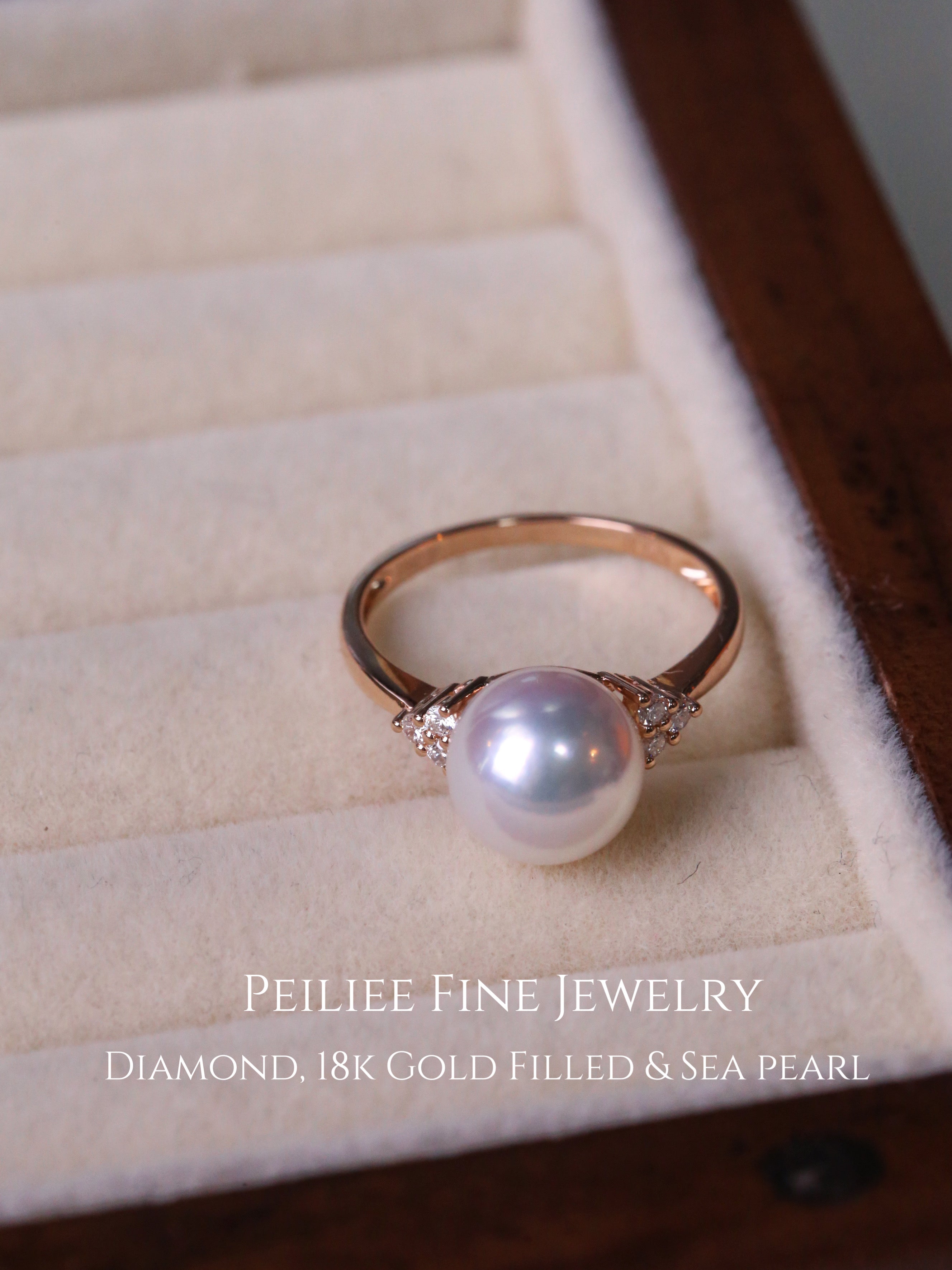 Get trendy with Diamonds Wave Of Elegance Akoya Sea Pearl 18k Gold Filled Ring - available at Peiliee Shop. Grab yours for $560 today!