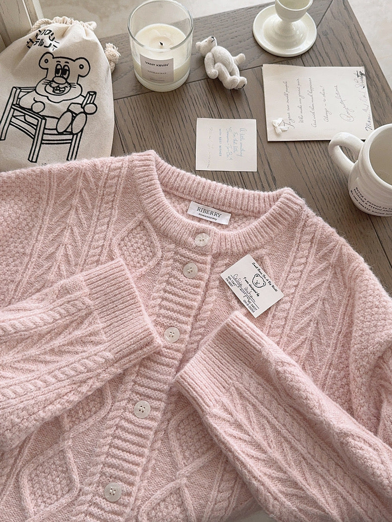 Get trendy with Angelic Sakura pink soft knitting sweater cardigan - Sweater available at Peiliee Shop. Grab yours for $25.50 today!