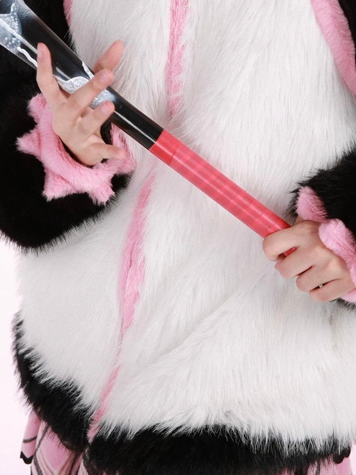 Get trendy with Evil Tooth Kawaii Panda Look Faux Fur Hoodie Coat Christmas - available at Peiliee Shop. Grab yours for $78 today!
