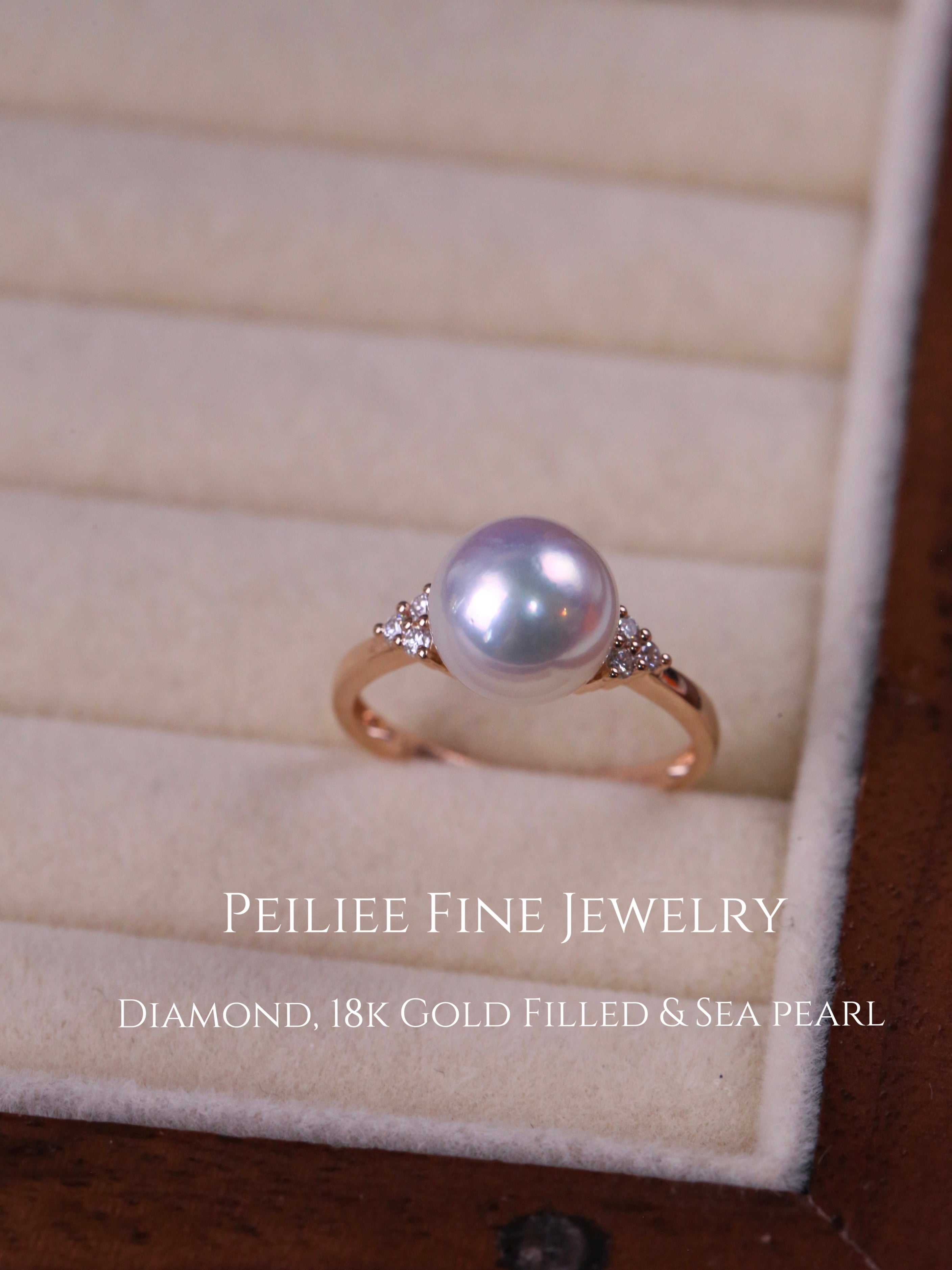 Get trendy with Diamonds Wave Of Elegance Akoya Sea Pearl 18k Gold Filled Ring - available at Peiliee Shop. Grab yours for $560 today!