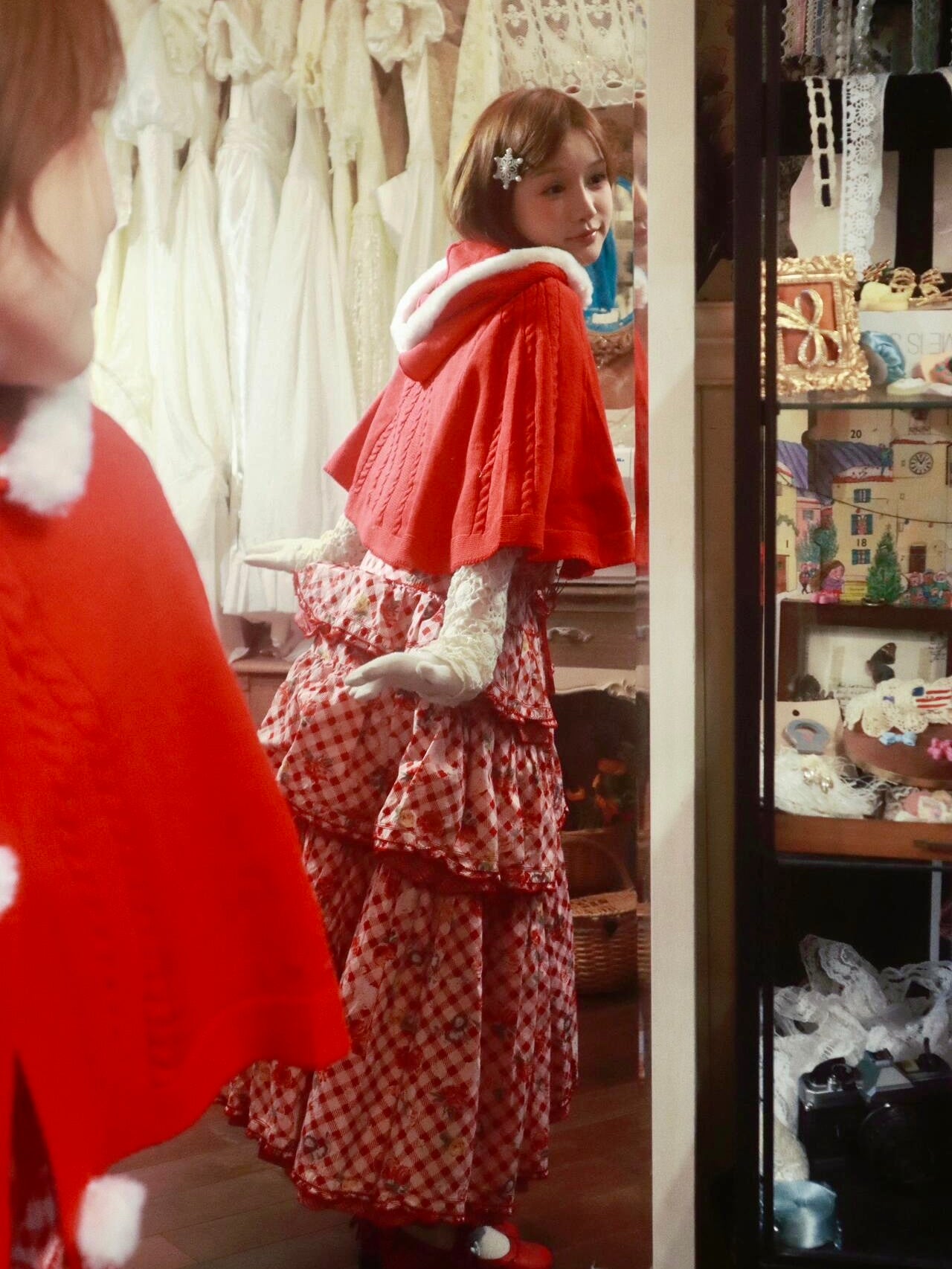 Get trendy with Little Riding Hood Fairy Tale Christmas Knitting Cape Cosplay - available at Peiliee Shop. Grab yours for $39.90 today!