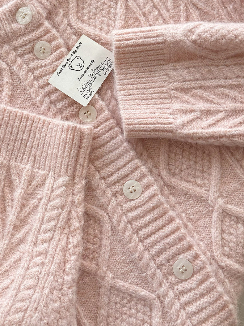 Get trendy with Angelic Sakura pink soft knitting sweater cardigan - Sweater available at Peiliee Shop. Grab yours for $25.50 today!