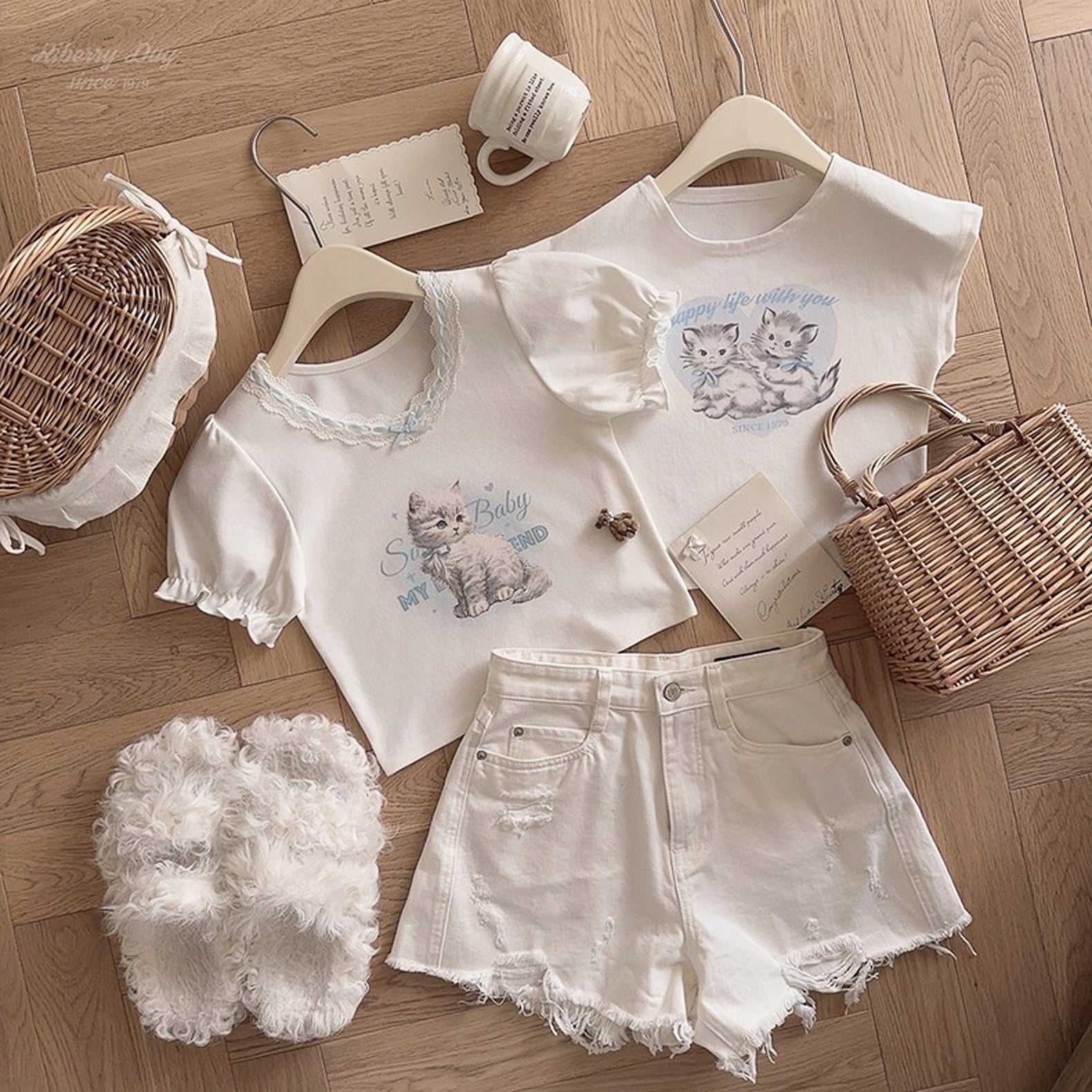 Get trendy with Angel Kitty Cotton Crop top - Sweater available at Peiliee Shop. Grab yours for $15 today!