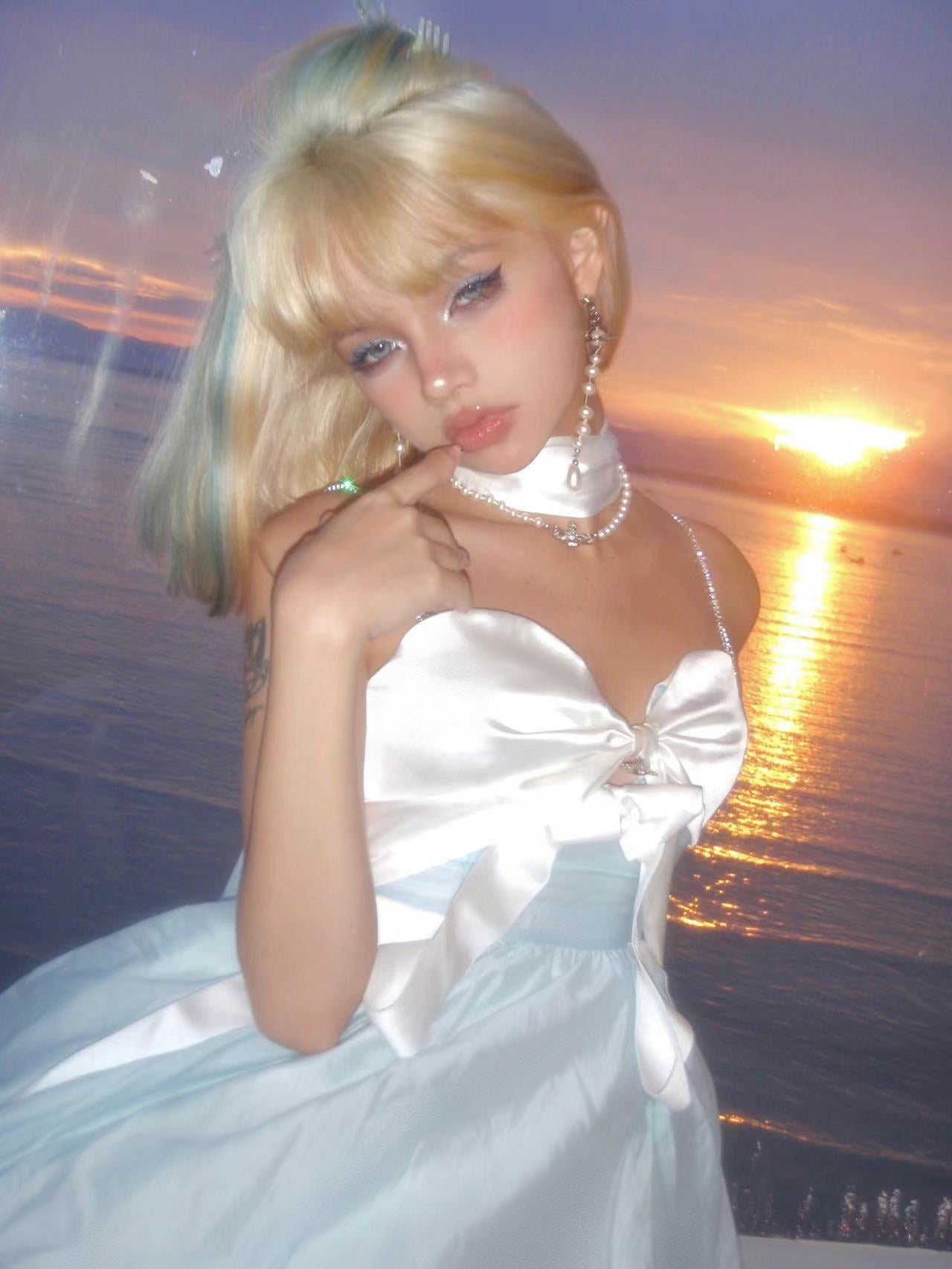 Get trendy with Moonlight Goddess Ribbon Mini Dress - available at Peiliee Shop. Grab yours for $49.90 today!