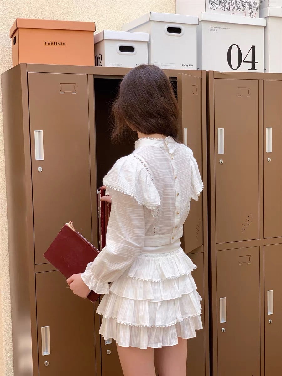 Get trendy with Time Traveler's Delicate Cutout Lace Ensemble - Dress available at Peiliee Shop. Grab yours for $42 today!