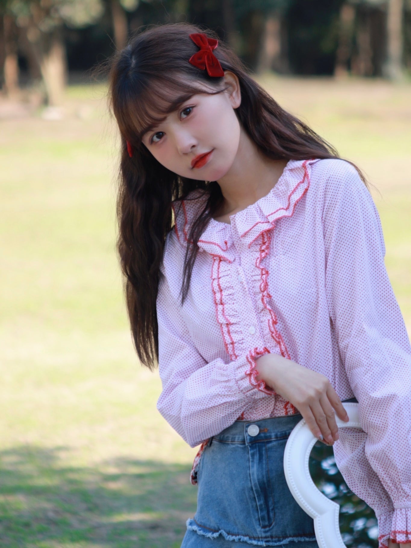 Get trendy with Doll Polka Dot Christmas Sweet Shirt - available at Peiliee Shop. Grab yours for $22 today!
