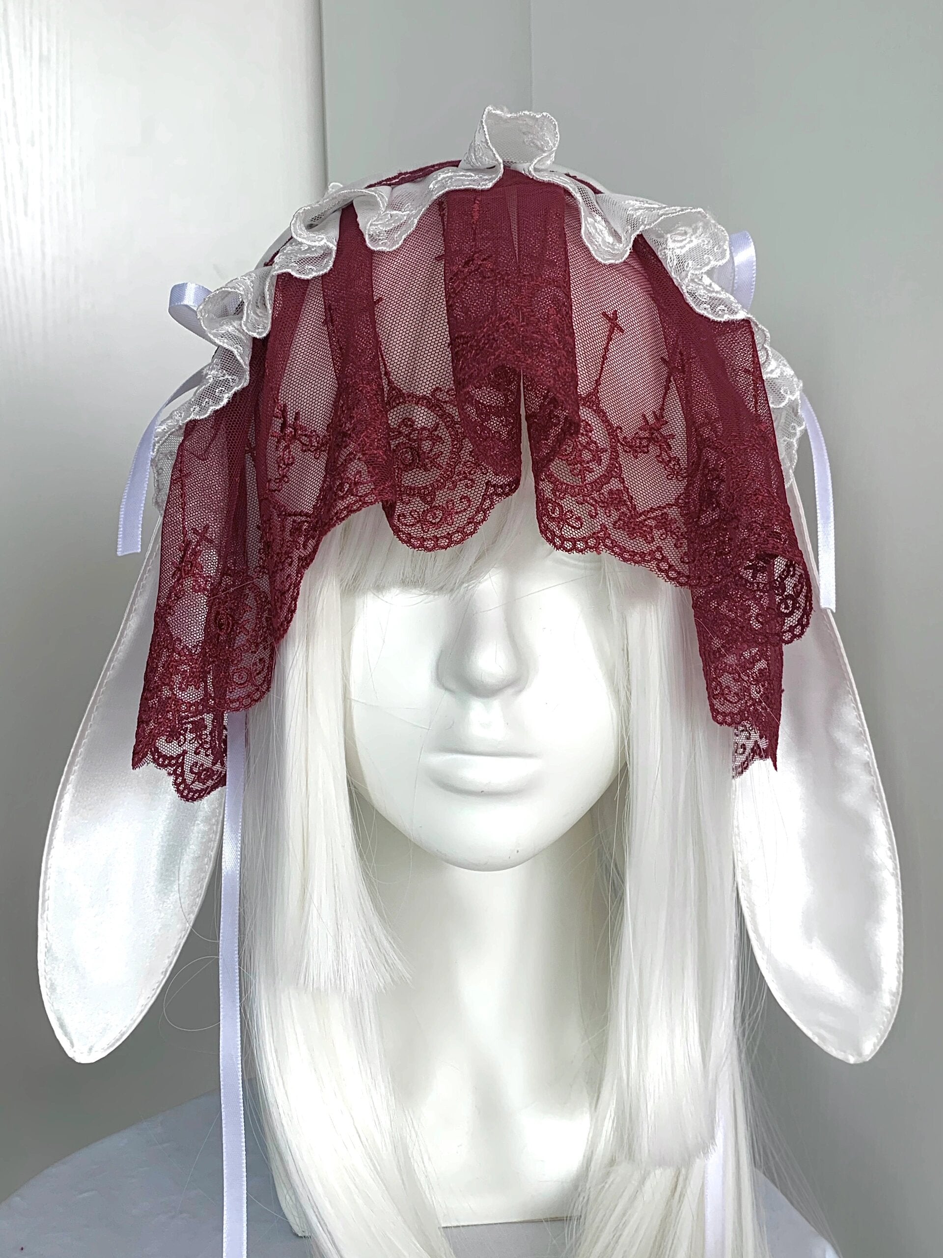 Get trendy with Wine Version Handmade Bunny Hat Headband - available at Peiliee Shop. Grab yours for $21.90 today!
