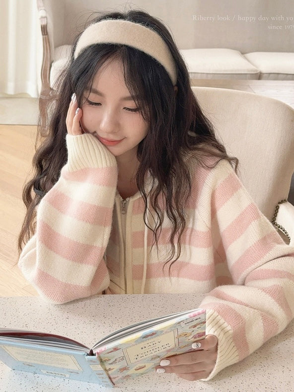 Get trendy with Pastel Cloud Knitting Hoodie Cardigan - Sweater available at Peiliee Shop. Grab yours for $39.90 today!