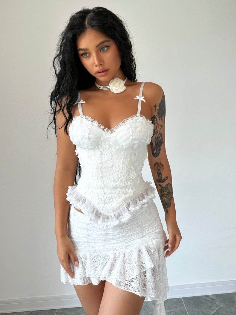 Get trendy with Princess Elsa and Ariel Fishbone Corset Top and skirt set - available at Peiliee Shop. Grab yours for $28 today!