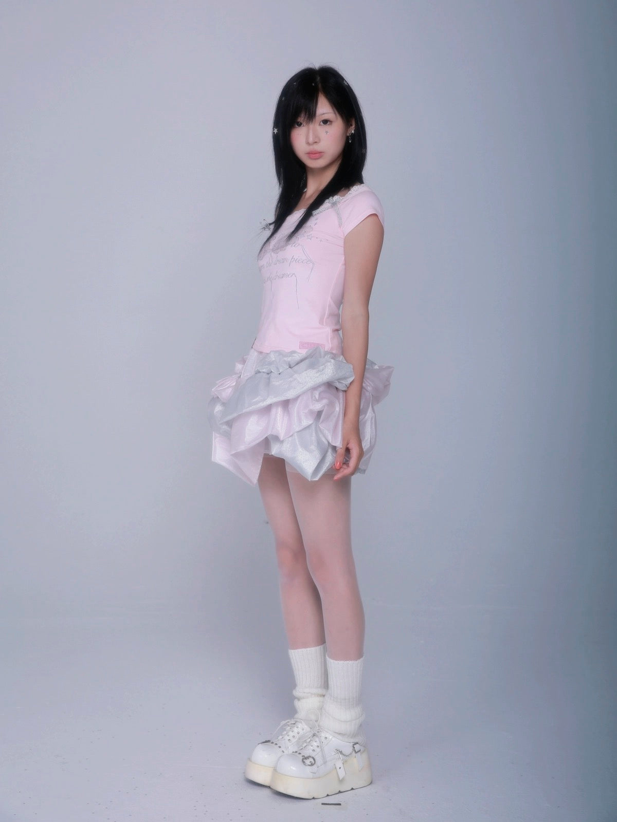 Get trendy with Starry Twinkle Poem Crop Top - Crop Top available at Peiliee Shop. Grab yours for $35 today!