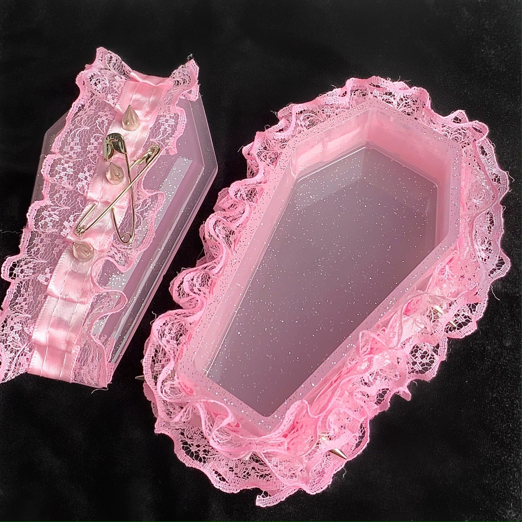 Get trendy with Pink Gothic Grunge Girl Cross Handmade Jewllery Box Pink Version - available at Peiliee Shop. Grab yours for $19.90 today!