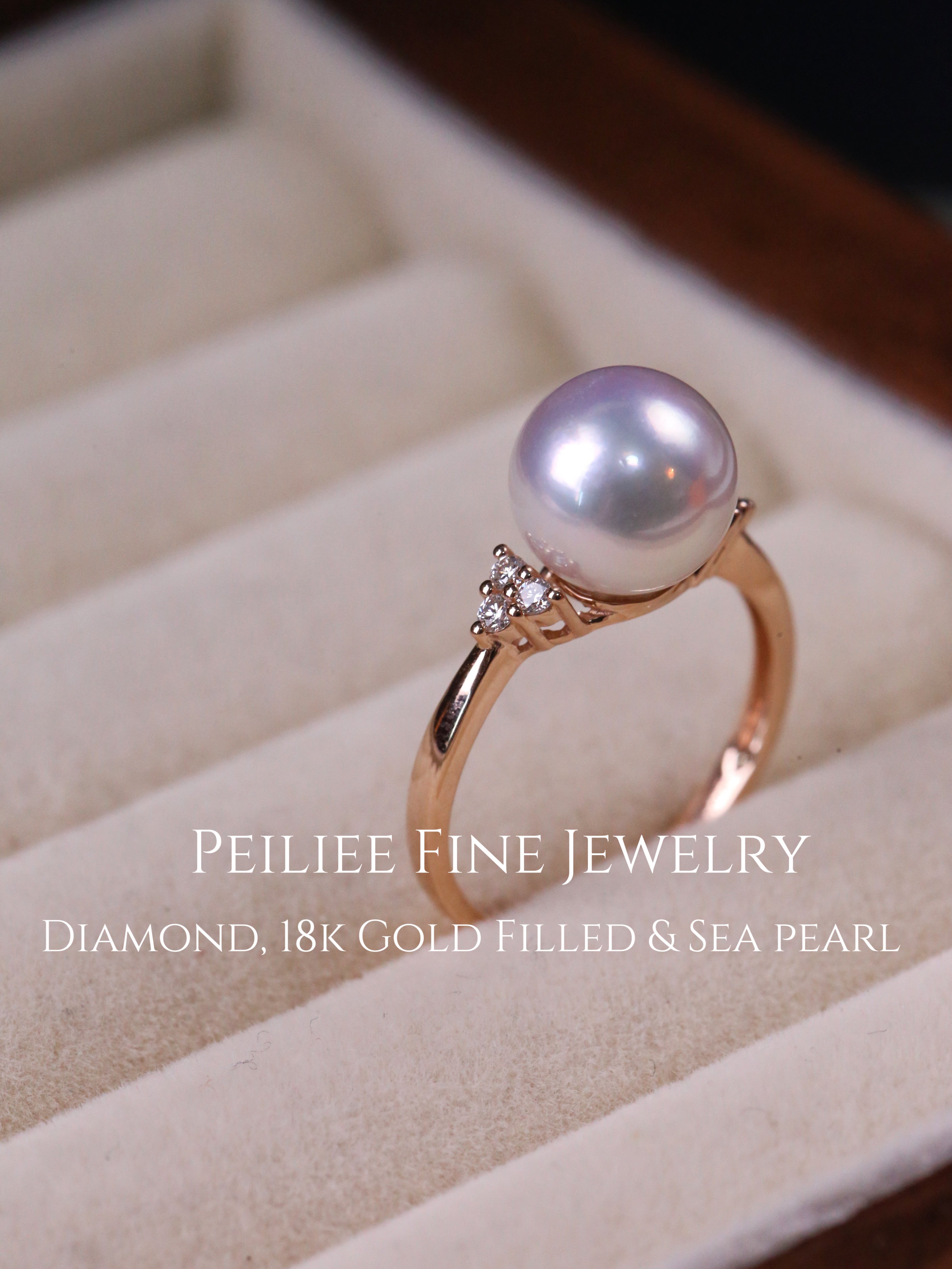 Get trendy with Diamonds Wave Of Elegance Akoya Sea Pearl 18k Gold Filled Ring - available at Peiliee Shop. Grab yours for $560 today!