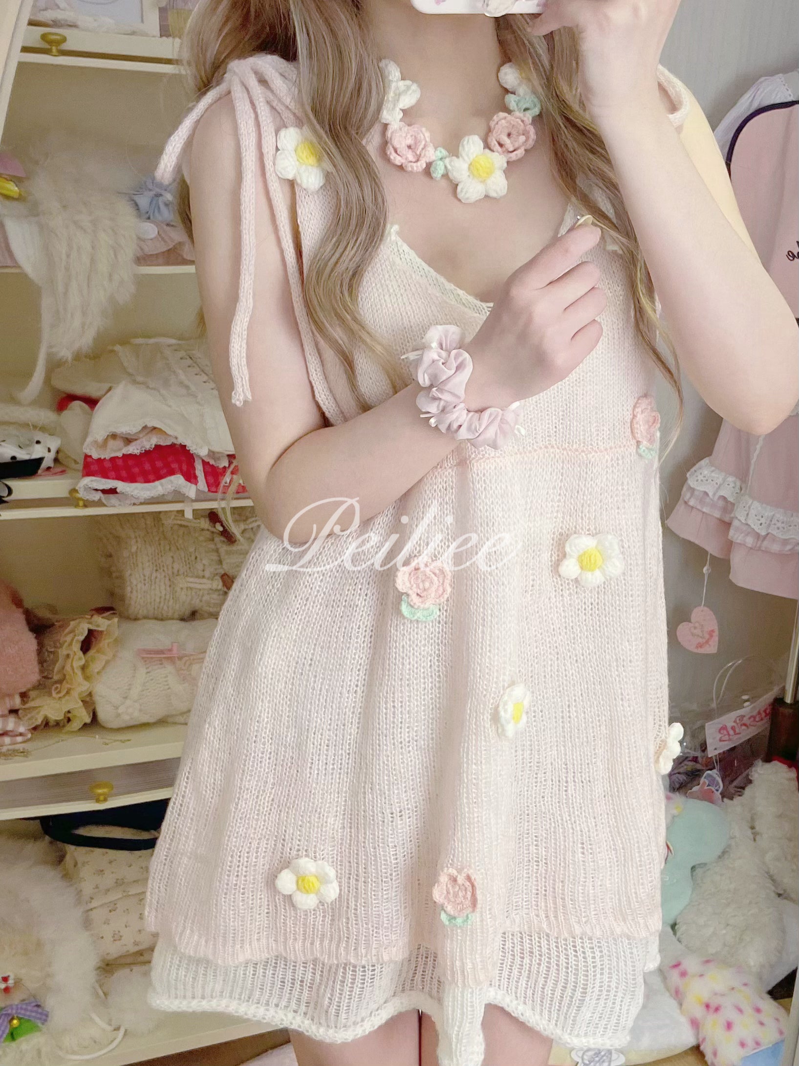 Get trendy with Forest Nymph Floral knitted mini dress - Sweater available at Peiliee Shop. Grab yours for $19.90 today!