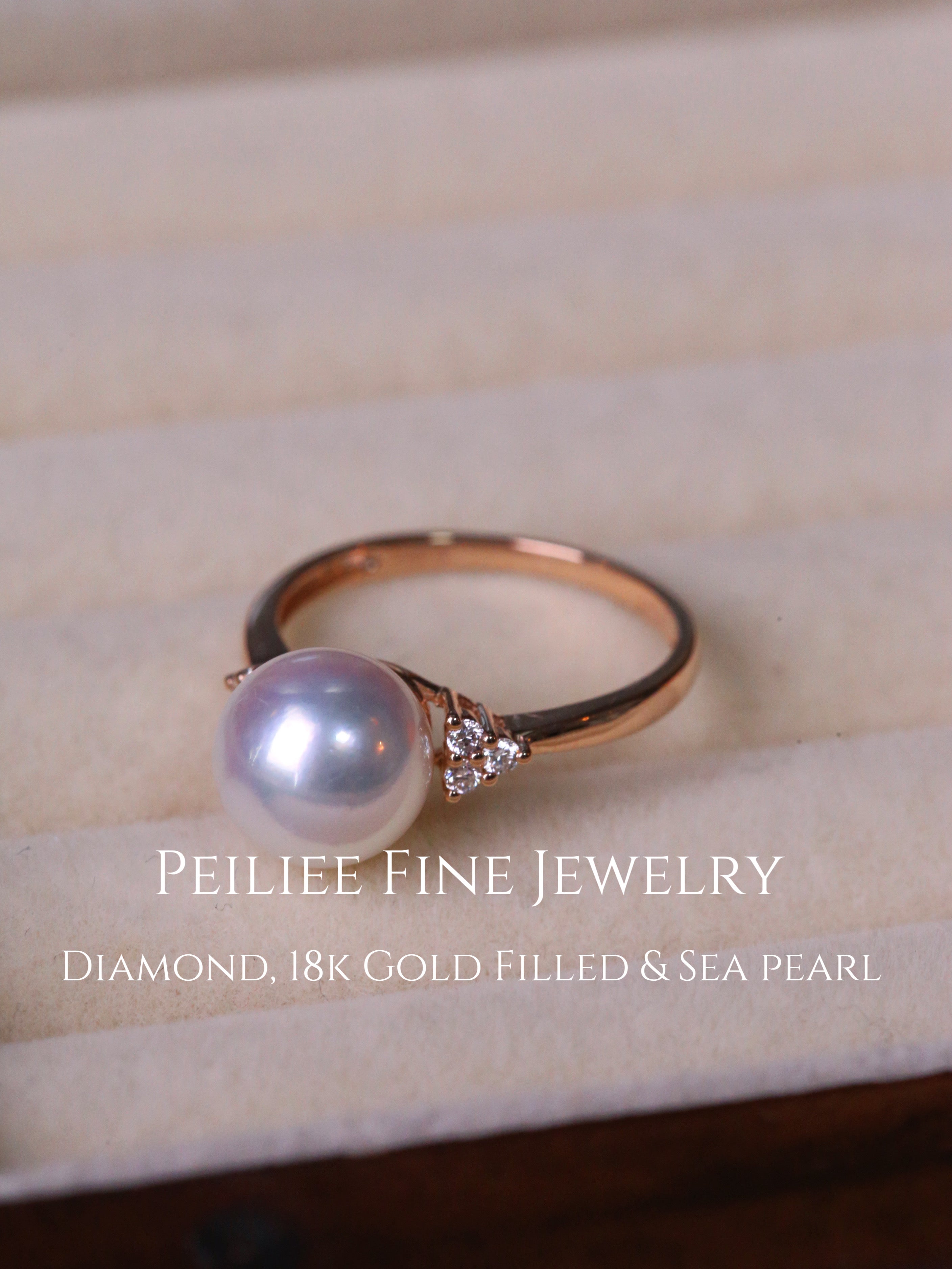 Get trendy with Diamonds Wave Of Elegance Akoya Sea Pearl 18k Gold Filled Ring - available at Peiliee Shop. Grab yours for $560 today!