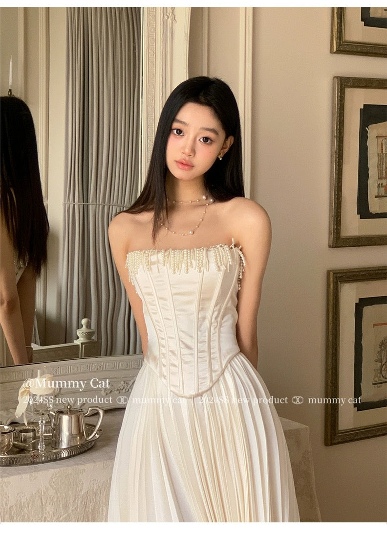 Get trendy with Luna Glow Satin Corset Skirt Set - available at Peiliee Shop. Grab yours for $46 today!