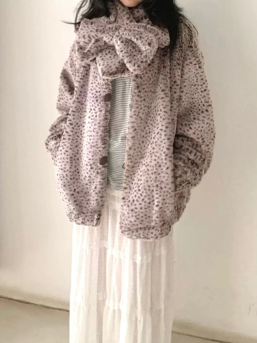Get trendy with Sic Astra Coquette kitty faux fur ribbon scarf - Accessories available at Peiliee Shop. Grab yours for $19.90 today!