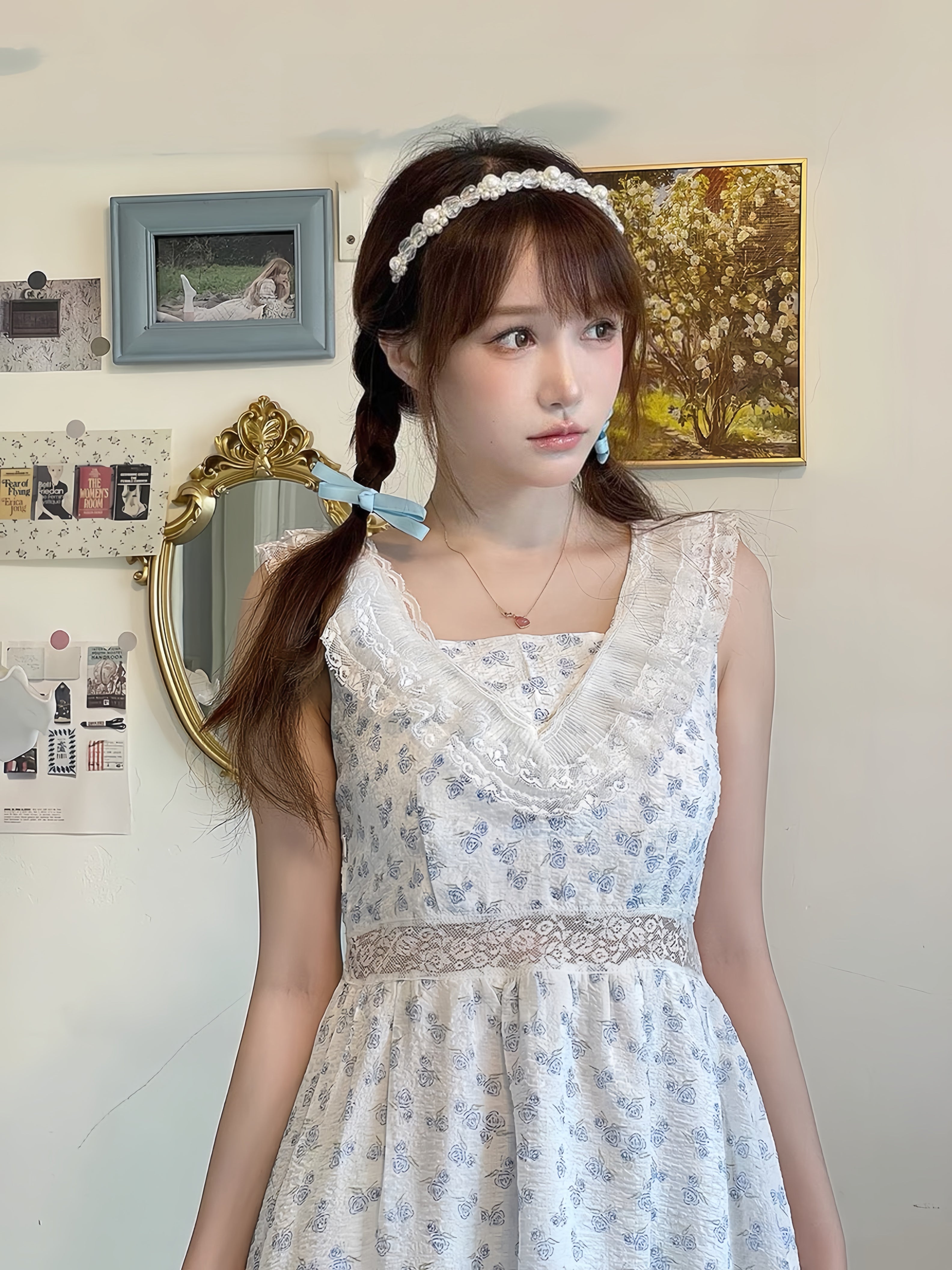 Get trendy with Cottage Fairyland Floral Cotton Dress - available at Peiliee Shop. Grab yours for $36 today!