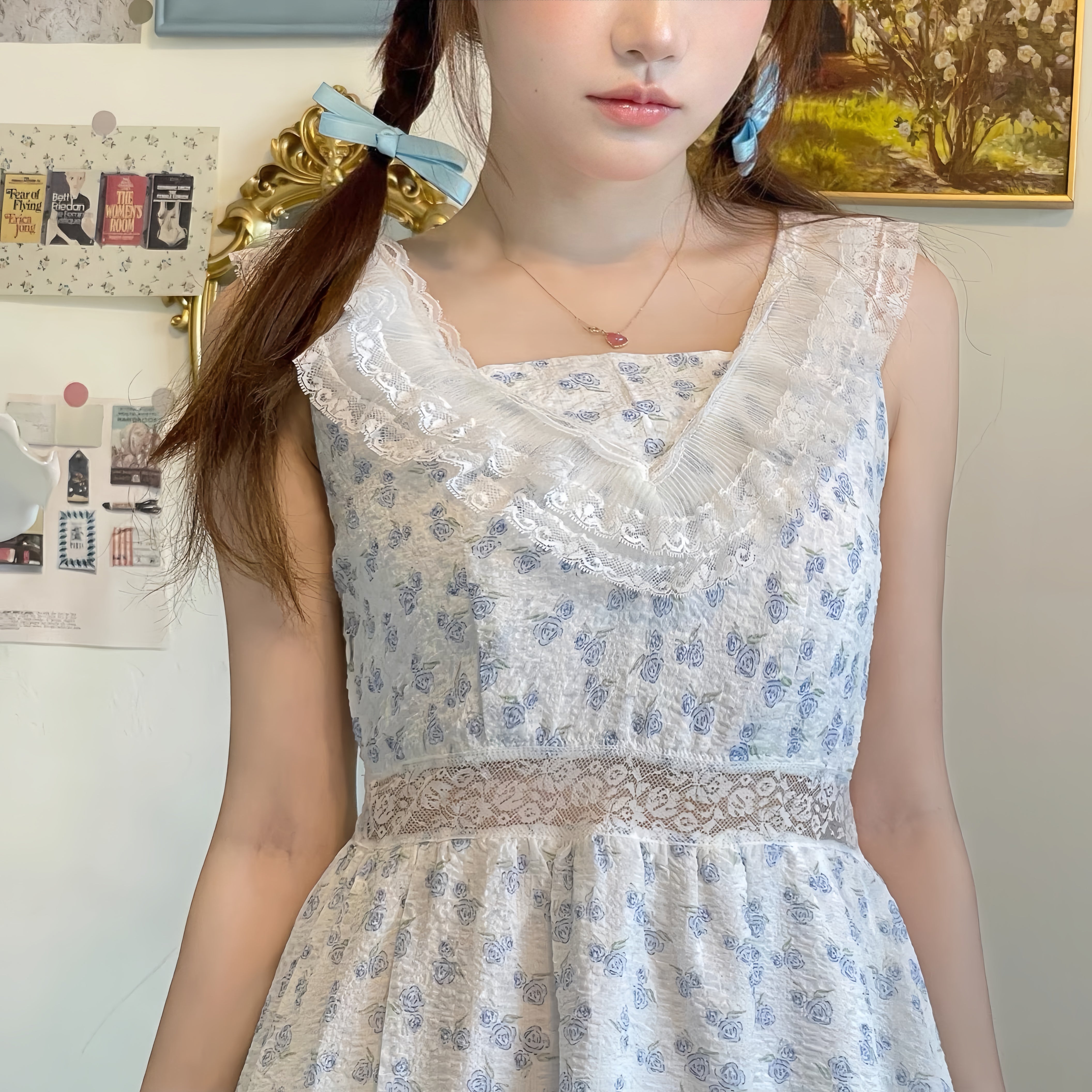 Get trendy with Cottage Fairyland Floral Cotton Dress - available at Peiliee Shop. Grab yours for $36 today!